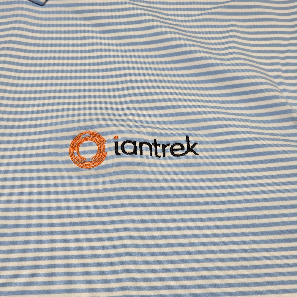 Peter Millar Summer Comfort Polo Shirt Men XL Blue/White Striped Pullover RegFit - Picture 7 of 9